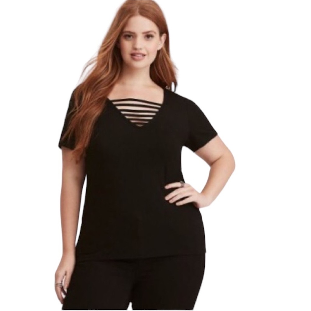 TORRID Super Soft Lattice Front Fitted Tee